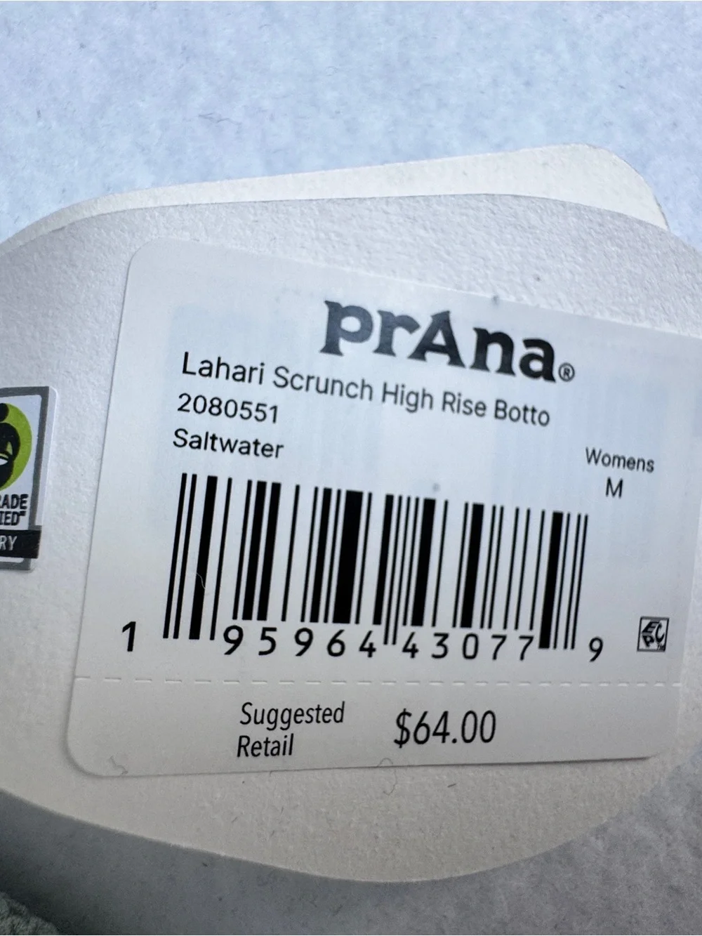 NWT Prana Women's Lahari Scrunch High Rise Swim Bottom Saltwater  Size Medium